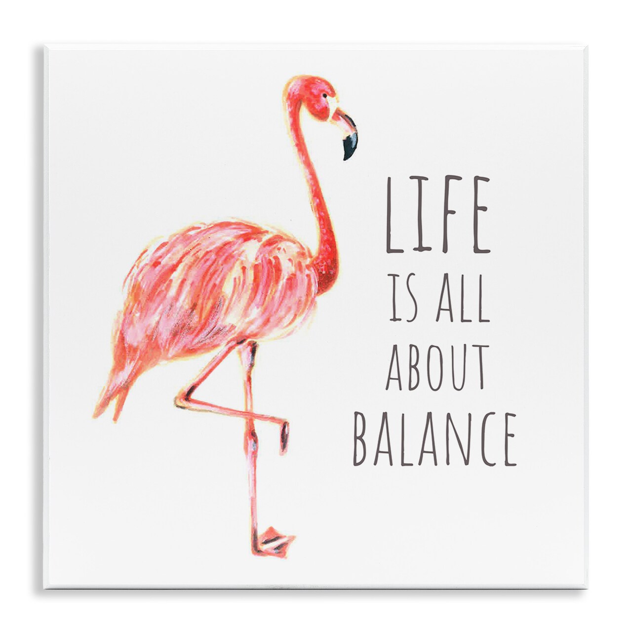 Stupell Industries Motivational Balance Flamingo Wall Plaque Art